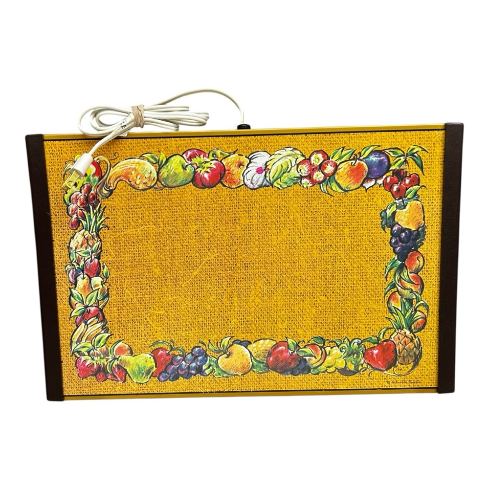 Vintage Warm-O-Tray Food Warming Tray Fruit Print Mid Century Kitchen Decor